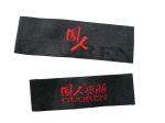 Black / Red / Grey Shrink-proof Clothing Woven Labels, Embroidered Garment Label