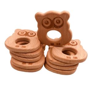 Quality Necklace Pendant Wooden Teething Toy ISO9001 Wooden Animal Teether wholesale