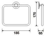 Modern Square Bathroom Towel Rings Sus 304 Stainless Steel Bathroom Hanger Wall