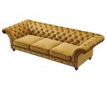 Vintage Yellow / Mustard Velvet Chesterfield Couch Sofa