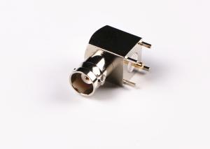 Quality Nickel Plated BNC Solder Connector , Crimp Antenna Connector Right Angle wholesale
