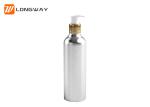 Round Silver Aluminum Cosmetic Containers , OEM Lotion Pump Bottle 250ml