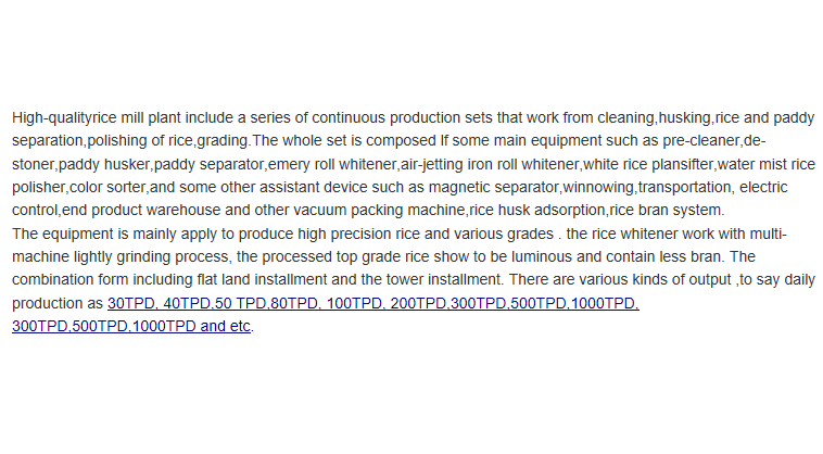 40TPD Complete Rice Milling Machine/Rice Mill/Rice Milling Equipment