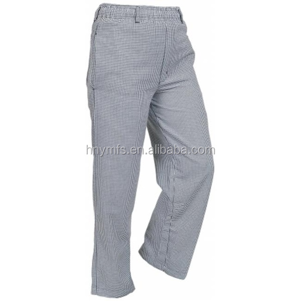 Kitchen Unisex Chef Work Pants High Waist With Zipper 100 Cotton