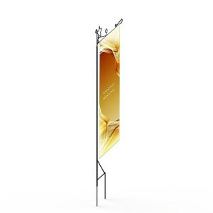 Quality Outdoor Steel Double Side Advertising Sign Flag Yard Stand Metal Post Display Stand wholesale