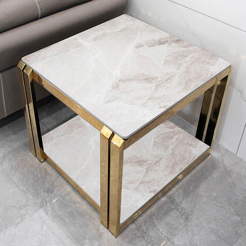 White Marble Top Sofa Table Modern End Tables For Living Room