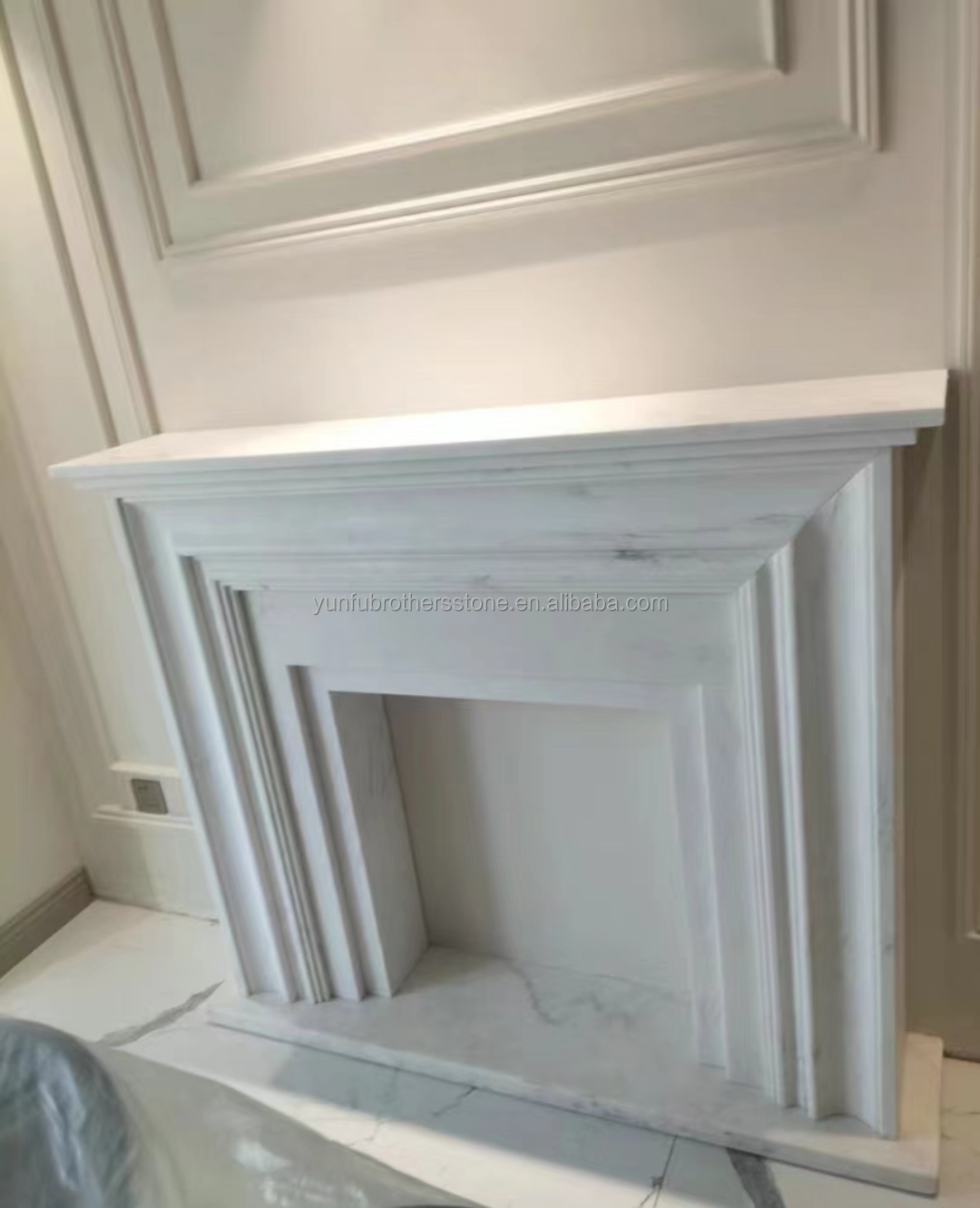 Coal Fireplaces Modern Italian Style Marble Sofitel Fireplace Mantel for Indoor Decor