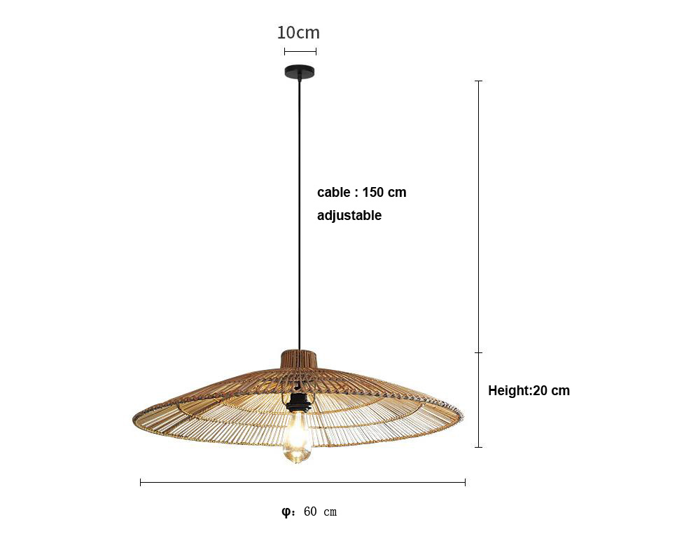 Customized Rattan Pendant Light Chandelier For Homestay Zen Tea Room