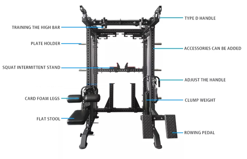 Cheap Customizable Multifunctional Smith Machine Multifunctional Gym Fitness Cable Machine Multifunctional Home Gym Multifunctional Station
