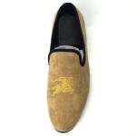 Fashion Embroidered Mens Velvet Loafers , Slip - On Velvet Shoes Mens