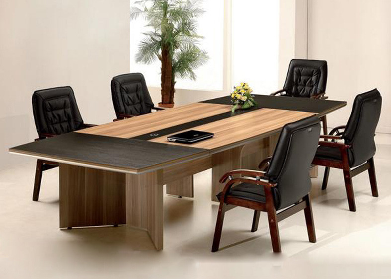 Office Furniture Melamine Conference Table Boat Shape Appreance 0.35 CBM