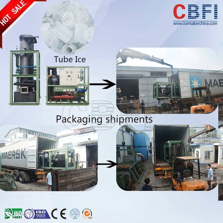 Siemen Control Green Tube Ice Machine Stainless Steel Evaporator / Freon Refrigeration