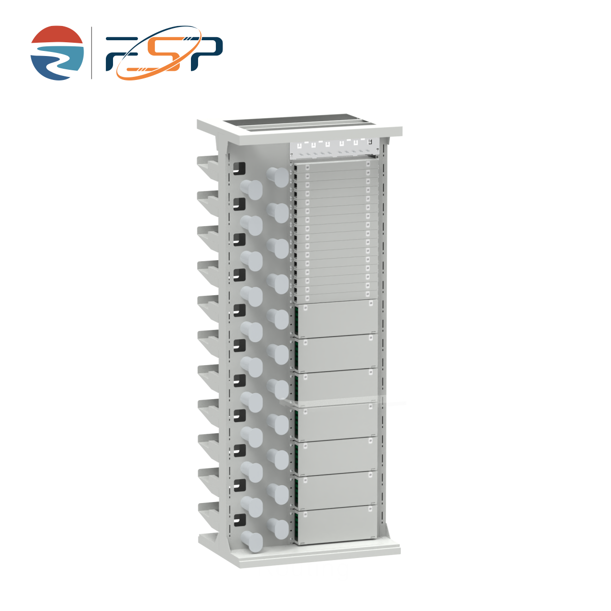 Durable Silver Finish 47U ODF Rack Cabinet for Indoor Network FTTH FTTX Tray Loaded