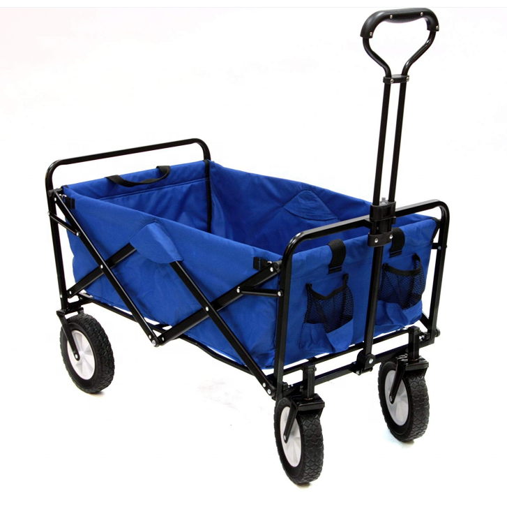Customised Foldable Wagon Cart Four Wheel Iron Platform Collapsible Utility Wagon