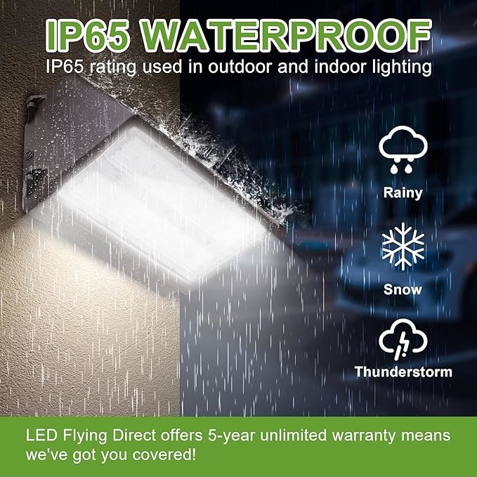 Warehouse Full Cutoff Wall Pack 60W 80W 100W 3CCT Outdoor Waterproof IP65