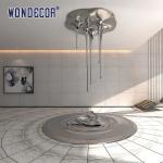 Silvery Stainless Steel Wall Sculpture Water Drop Sculpture 170cm