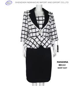 Quality neck designs for woman suit with black skirt wholesale