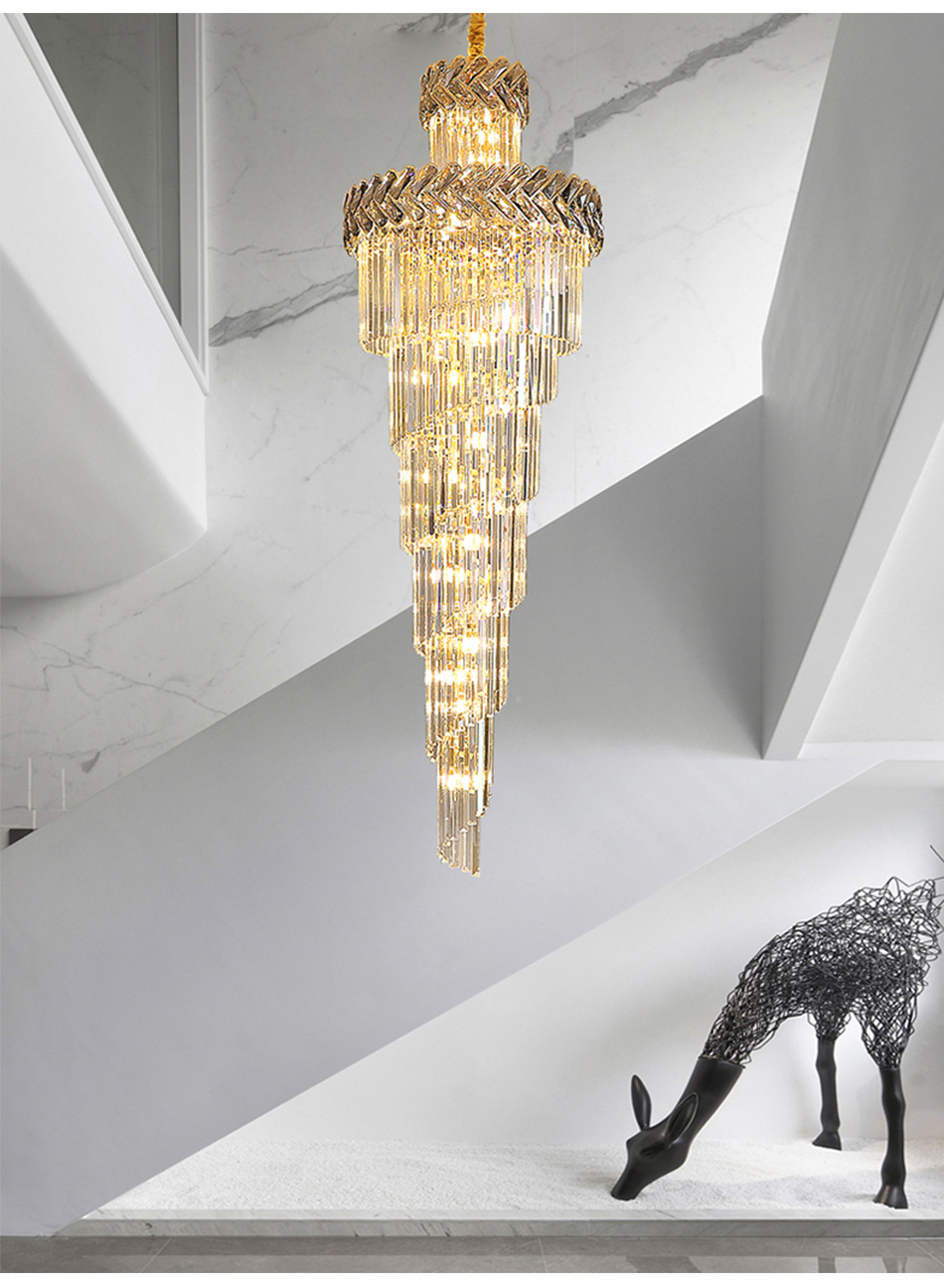 Hall Living Room Chandelier Smoky Gray Crystal Lamps art deco style gold chandelier(WH-NC-42)