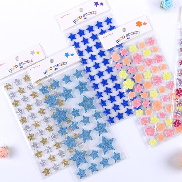 Gold Heart Glitter Vinyl Stickers 2.5mm Die Cut Glitter Stickers For Scrapbookin