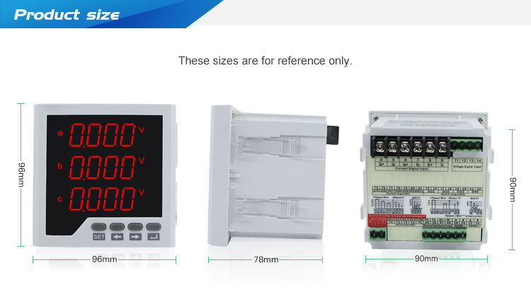 three phase digital multifunction ampere volt poer energy meter ith RS485 meter 220 volt att meter