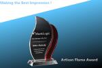 artisan flame crystal award/acrylic wave award/glass trophy/crystal trophy
