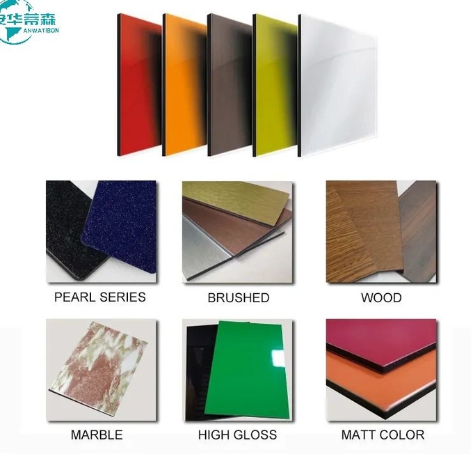 Wood Grain Color Options External Wall Cladding Construction Pvdf Coating Acp