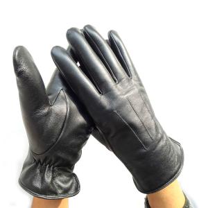 Quality Black Winter Motorcycle Gloves , Double Faced Sheepskin Mens Racing Gloves wholesale