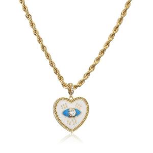 Quality Gold Plated Heart Evil Eye Necklace wholesale