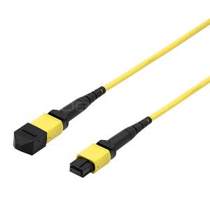 Quality CATV Networks MPO Trunk Cable Female To Female 12 Fibers Polarity A OM3 Yellow Jacket wholesale