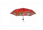 Flower 21 Inch Foldable Umbrella 8 Ribs Rubber / Plastic Handle Strong Sturdy