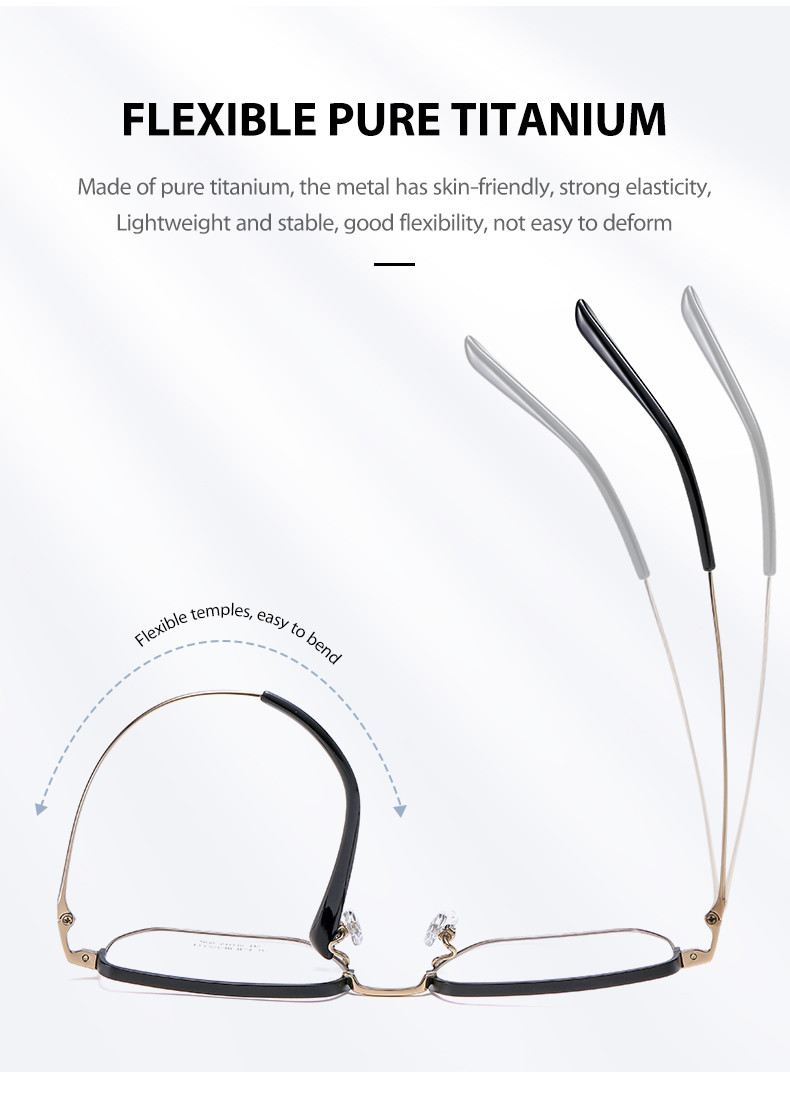 Custom Pure Titanium Frame Glasses Optical Easy Lens Replacement