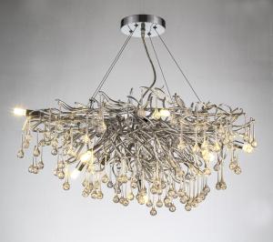 Quality Silver Plated Branched Acrylic Chandeliers With Water Pearls wholesale
