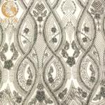 Beaded Sequin 3D Embroidery Lace Fabric Grey Tulle For Dress