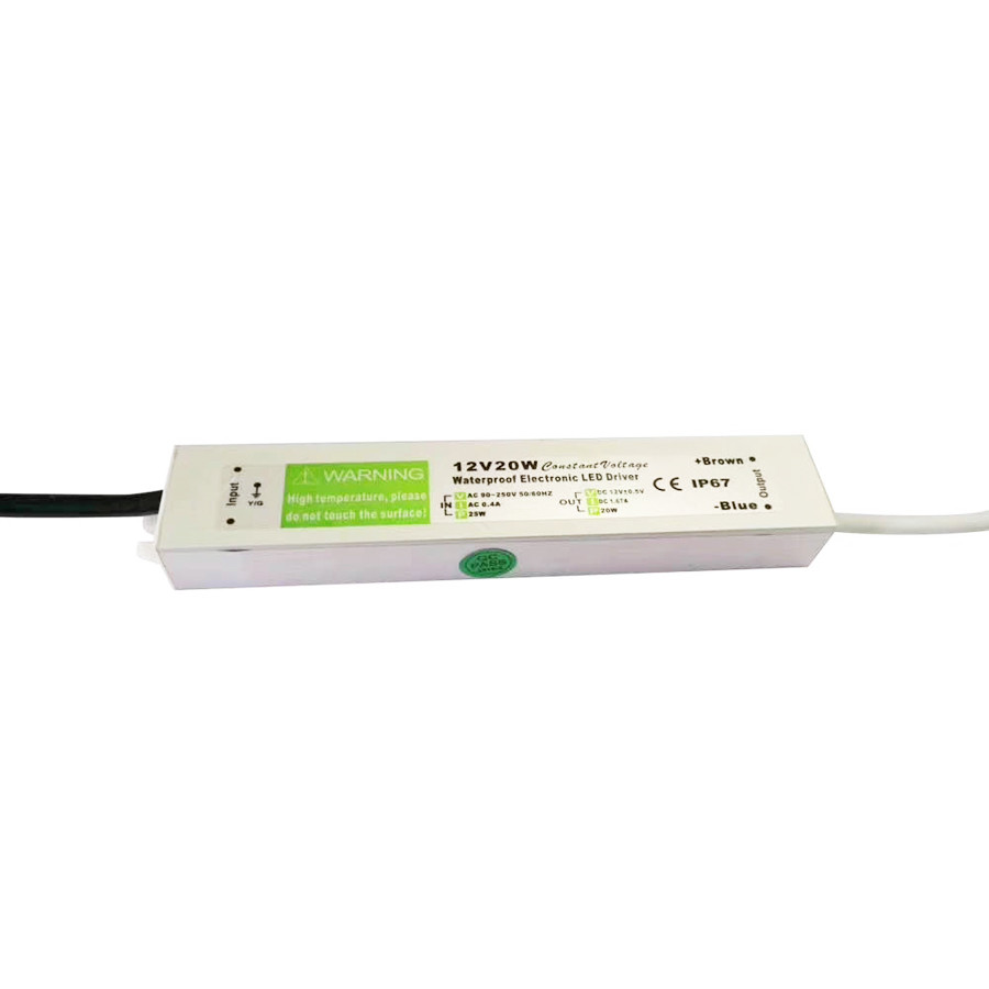 Waterproof IP67 Power Supply Outdoor 20W 1.66A 12V For LED Lights