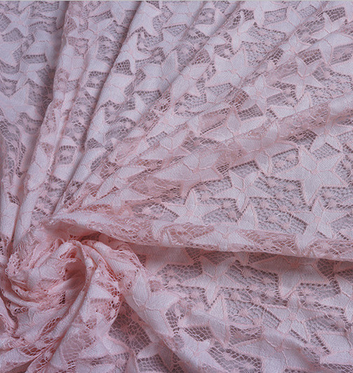 2017 Hot Sale Pink Hollow-out the Five-Star Flower Fall-Plate Stitch Lace Fabrics