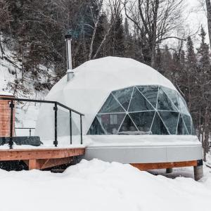 Quality Five Star Geodesic Dome Tent Outdoor Glamping Igloo House Winter Domo Hotel Resort wholesale