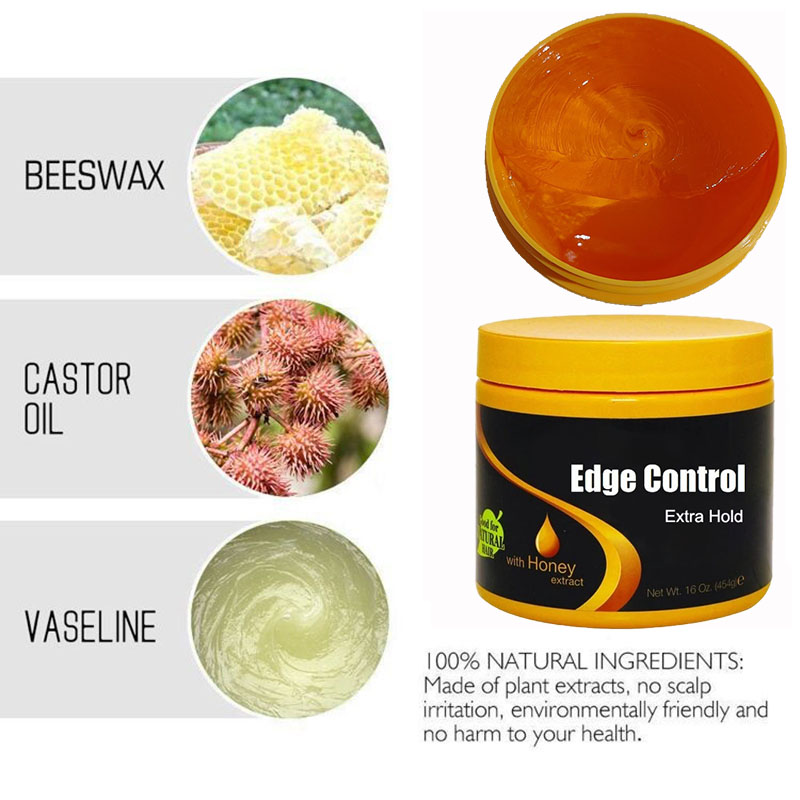 RINSE-OFF 16oz Salon Size Strong Hold Wax Hair Edge Control Gel for Smooth Hair Styling