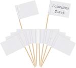 Party Cake Cheese White Labeling Marking Blank Toothpick Flags