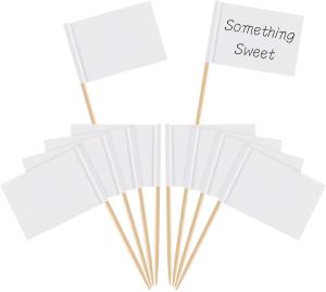 Quality Party Cake Cheese White Labeling Marking Blank Toothpick Flags wholesale