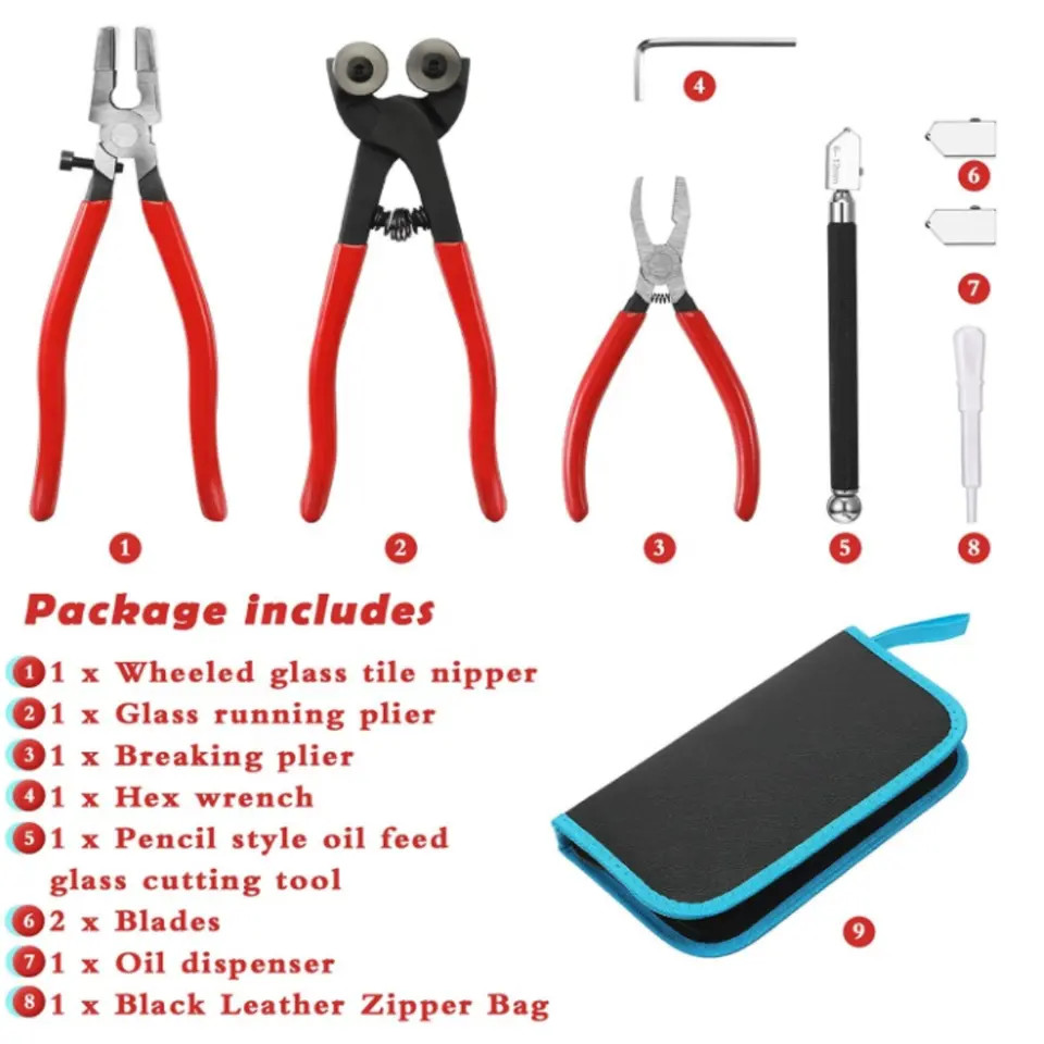 OEM Electrician Tool Set Cutter Mosaic Glass Cutter Kits 8 Pieces