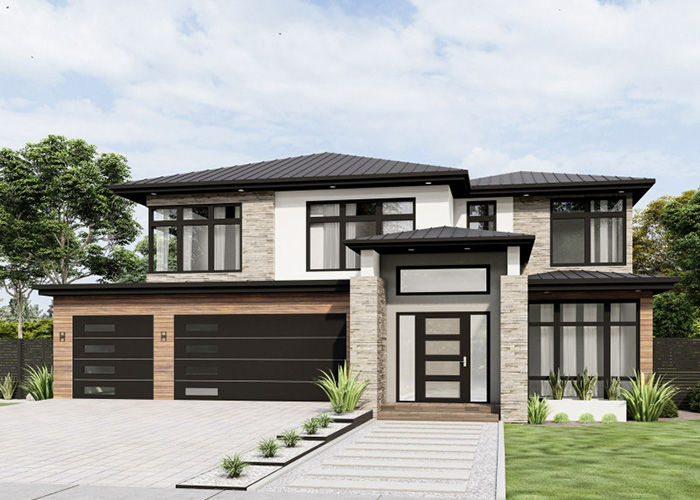 ICC EN-1090 Prefabricated Light Steel Framing 2 Storey Villa House With Big Windows