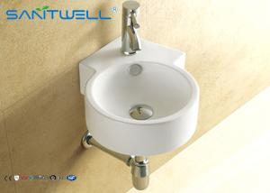 Quality Hotel Ceramic wall mount bathroom sink for living room , small wall mount sink wholesale