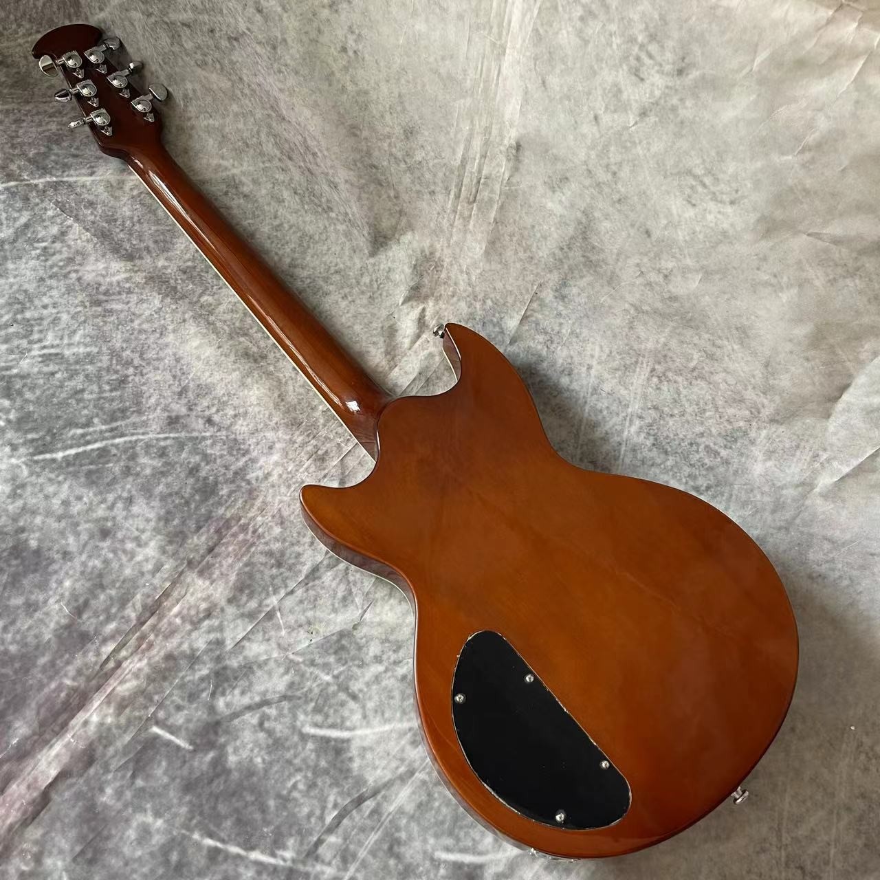 Custom Flamed Maple Veneer Pearloid Notched Block Inlays OVATION Electric Guitar