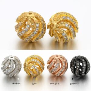 Quality Round DIY Gold Jewelry Plating Crystal Silver Spacer Bead OEM wholesale