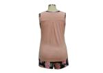 Funky Comfy Summer Ladies Loungewear Sets Two Piece Sleeveless V Neck Tops
