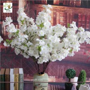 Quality UVG CHR141 Wedding bouquets white fake cherry blossom decorative branches for table centerpieces wholesale