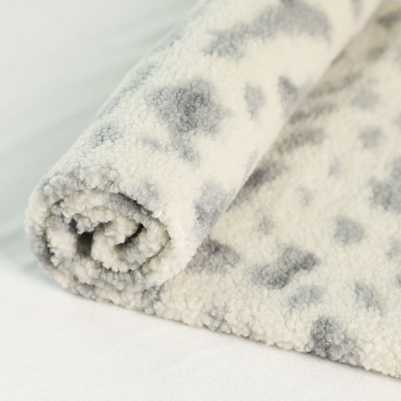 Custom Soft Skin Friendly Knit Printed 100% Recycled Polyester Jacquard Sherpa Fleece Fabric