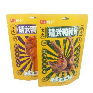 Quality 130g Plastic Stand Up Zipper Pouch Braised Chicken Snack Bag Custom Color wholesale