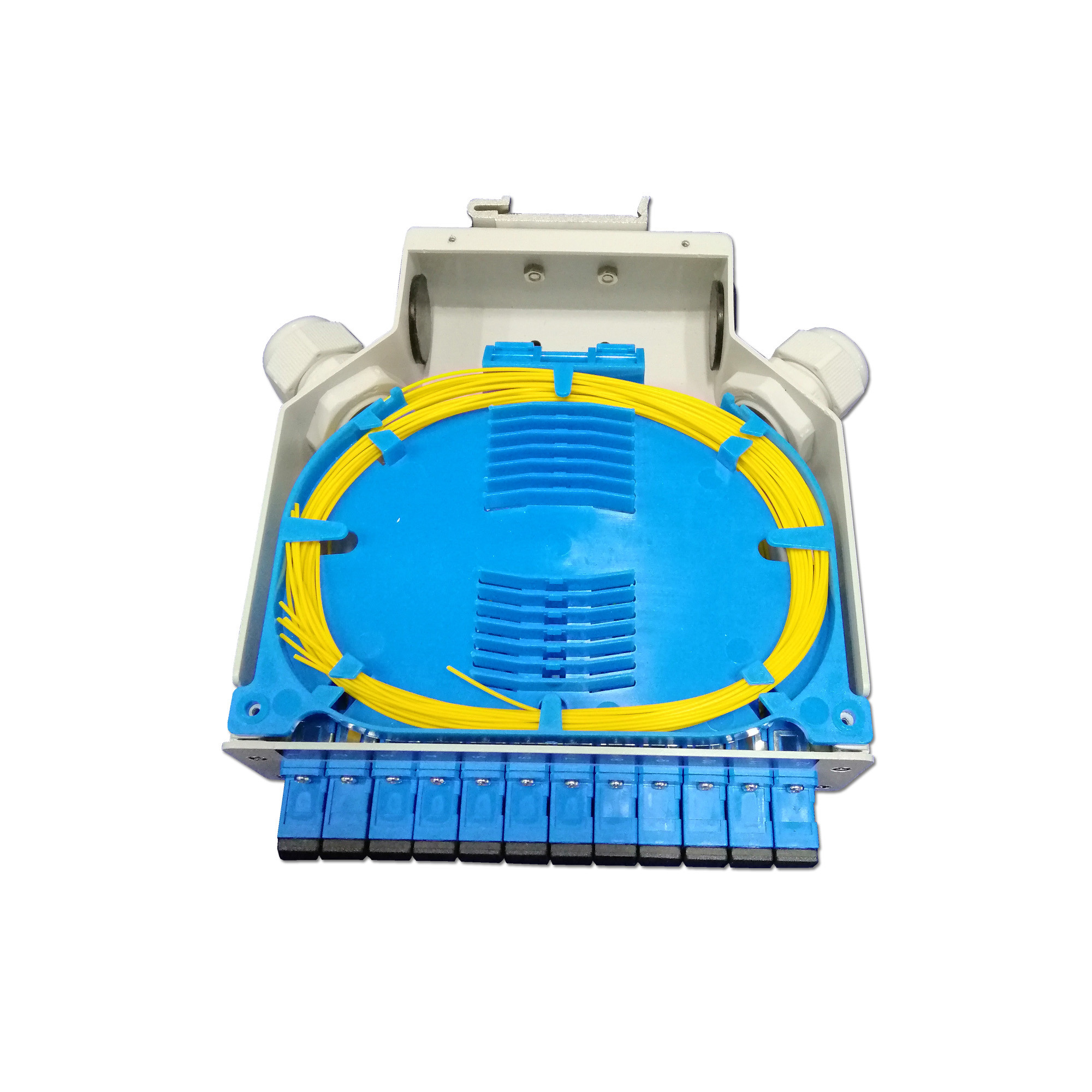 12 Port SC FC LC ST FTTX FTTB Fiber Optic DIN Box