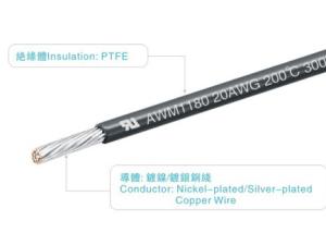 Quality UL1180 PTFE Wires 300v 200C 22AWG FT1 Black For Industrial Machine wholesale